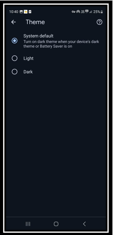 Turn on dark mode on chrome for android